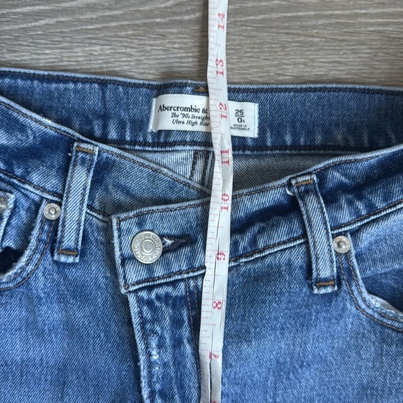 Abercrombie & Fitch 90s Straight Ultra High Rise Criss Cross Jeans 25 - Picture 8 of 11